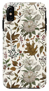 Watercolor Fall Leaves and Flowers Pattern - Phone Case