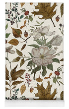 Load image into Gallery viewer, Watercolor Fall Leaves and Flowers Pattern - Yoga Mat