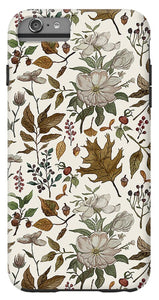 Watercolor Fall Leaves and Flowers Pattern - Phone Case