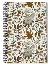 Load image into Gallery viewer, Watercolor Fall Leaves and Flowers Pattern - Spiral Notebook