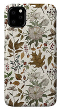 Load image into Gallery viewer, Watercolor Fall Leaves and Flowers Pattern - Phone Case