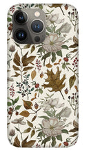 Load image into Gallery viewer, Watercolor Fall Leaves and Flowers Pattern - Phone Case