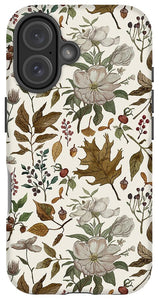 Watercolor Fall Leaves and Flowers Pattern - Phone Case