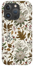 Load image into Gallery viewer, Watercolor Fall Leaves and Flowers Pattern - Phone Case