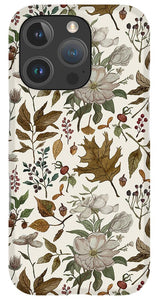 Watercolor Fall Leaves and Flowers Pattern - Phone Case