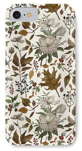 Watercolor Fall Leaves and Flowers Pattern - Phone Case