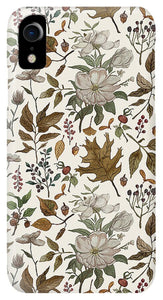 Watercolor Fall Leaves and Flowers Pattern - Phone Case