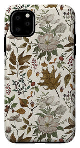 Watercolor Fall Leaves and Flowers Pattern - Phone Case