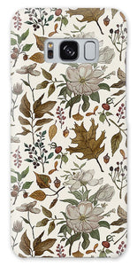 Watercolor Fall Leaves and Flowers Pattern - Phone Case