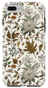 Watercolor Fall Leaves and Flowers Pattern - Phone Case