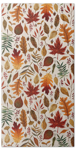 Watercolor Fall Leaves - Beach Towel