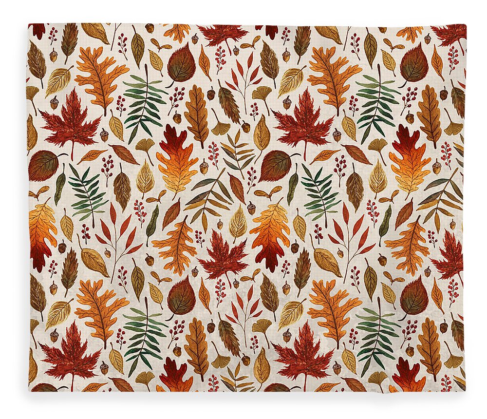 Watercolor Fall Leaves - Blanket