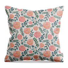 Load image into Gallery viewer, Watercolor Floral Pattern - Throw Pillow