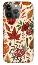 Load image into Gallery viewer, Watercolor Floral Pumpkin, Leaves, and Berries - Phone Case