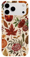 Load image into Gallery viewer, Watercolor Floral Pumpkin, Leaves, and Berries - Phone Case