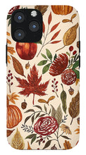 Load image into Gallery viewer, Watercolor Floral Pumpkin, Leaves, and Berries - Phone Case