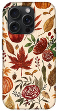 Load image into Gallery viewer, Watercolor Floral Pumpkin, Leaves, and Berries - Phone Case