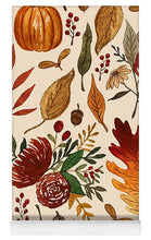 Load image into Gallery viewer, Watercolor Floral Pumpkin, Leaves, and Berries - Yoga Mat