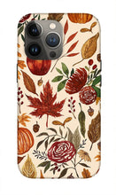 Load image into Gallery viewer, Watercolor Floral Pumpkin, Leaves, and Berries - Phone Case