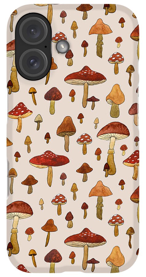 Watercolor Mushroom Pattern - Phone Case