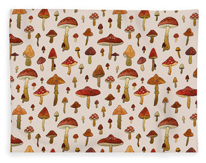 Watercolor Mushroom Pattern - Blanket