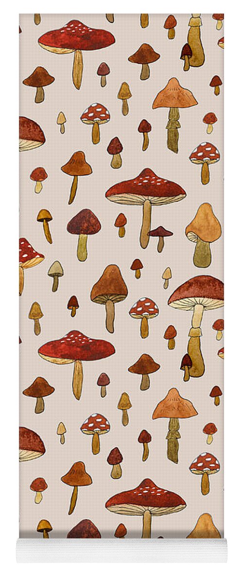 Watercolor Mushroom Pattern - Yoga Mat