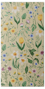 Whimsical Spring Blooms Pattern - Beach Towel