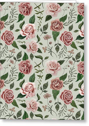 Wild Flower Rose Pattern - Greeting Card