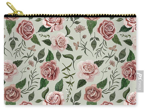 Wild Flower Rose Pattern - Zip Pouch