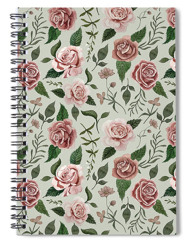 Wild Flower Rose Pattern - Spiral Notebook