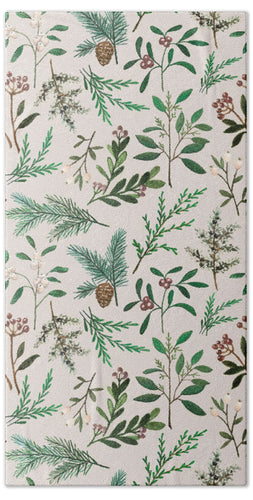 Winter Berry Pattern - Beach Towel