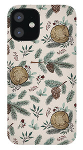Winter Branches, Berries and Pine Cones - Phone Case
