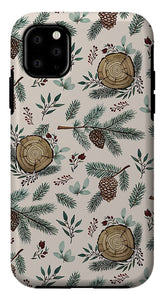 Winter Branches, Berries and Pine Cones - Phone Case