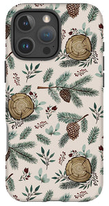 Winter Branches, Berries and Pine Cones - Phone Case