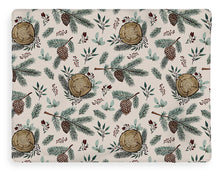 Load image into Gallery viewer, Winter Branches, Berries and Pine Cones - Blanket