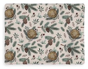 Winter Branches, Berries and Pine Cones - Blanket