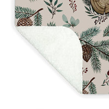 Load image into Gallery viewer, Winter Branches, Berries and Pine Cones - Blanket