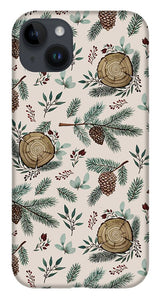 Winter Branches, Berries and Pine Cones - Phone Case