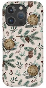 Winter Branches, Berries and Pine Cones - Phone Case
