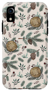 Winter Branches, Berries and Pine Cones - Phone Case