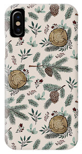 Winter Branches, Berries and Pine Cones - Phone Case