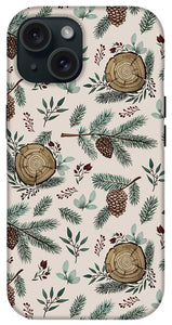 Winter Branches, Berries and Pine Cones - Phone Case