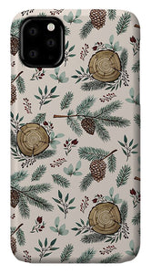Winter Branches, Berries and Pine Cones - Phone Case