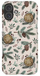 Winter Branches, Berries and Pine Cones - Phone Case