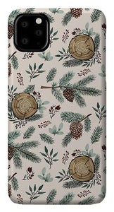 Winter Branches, Berries and Pine Cones - Phone Case