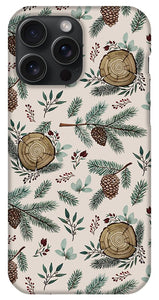 Winter Branches, Berries and Pine Cones - Phone Case