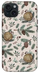 Winter Branches, Berries and Pine Cones - Phone Case