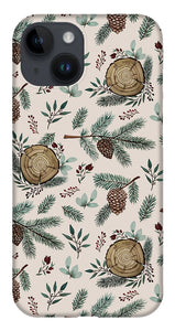 Winter Branches, Berries and Pine Cones - Phone Case