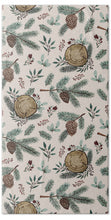Load image into Gallery viewer, Winter Branches, Berries and Pine Cones - Beach Towel