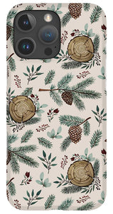 Winter Branches, Berries and Pine Cones - Phone Case
